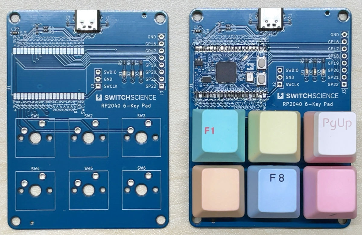 Picossci RP2040 ピッチ変換基板を利用した6キーパッドのKiCadデータを公開しました