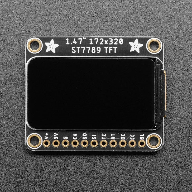 ST7789搭載 Adafruit 1.47インチ 320x172 角丸 カラーIPS TFT