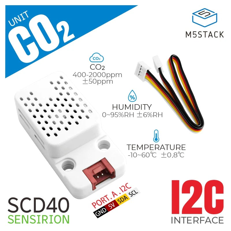 M5Stack用SCD40搭載CO2ユニット（温湿度センサ付き） — スイッチサイエンス