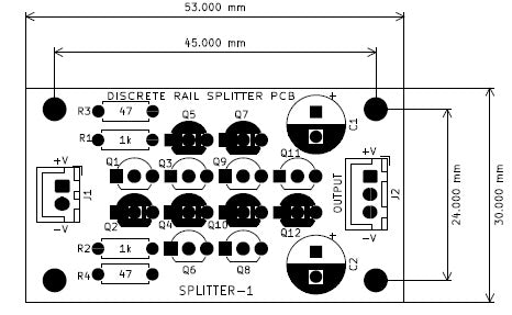 ディスクリートレールスプリッタ基板 SPLITTER-1